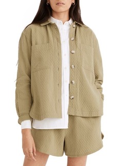 Madewell Diamond Jacquard Shirt Jacket in Muted Olive at Nordstrom