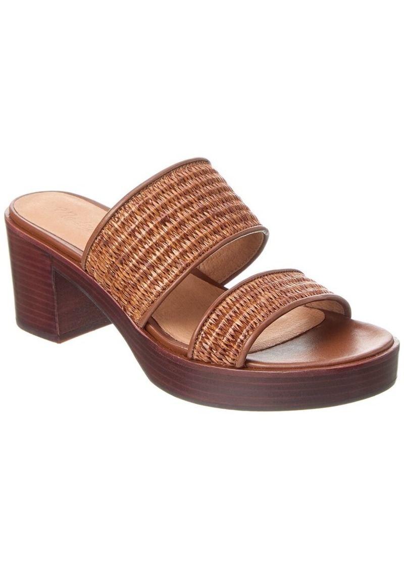 Madewell Double-Strap Straw & Leather Platform Sandal
