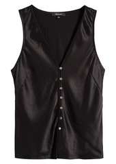 Madewell Emily Satin Sleeveless Button-Up Shirt