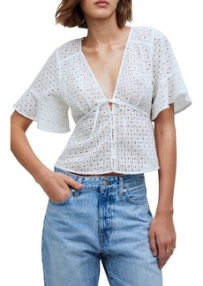 Madewell Eyelet Tie Front Top