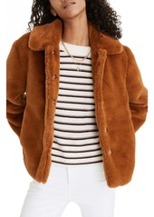 Madewell Faux Fur Crop Coat