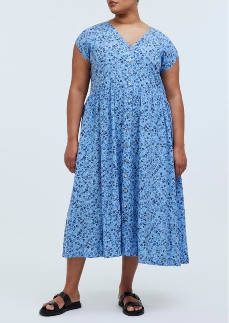 Madewell Floral Button Front Midi Dress