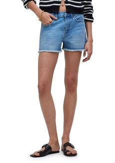 Madewell Frayed Relaxed Mid Length Denim Shorts