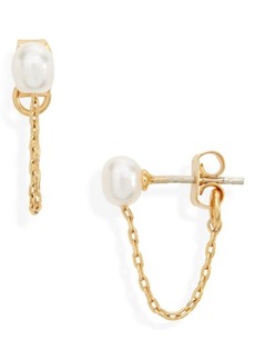 Madewell Freshwater Pearl Chain Stud Earrings