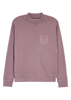 Madewell Garment-Dyed Resourced Cotton Studio Mock Neck Sweatshirt in Faded Fig at Nordstrom