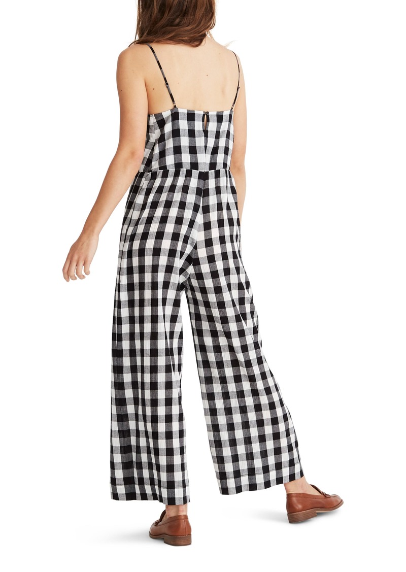 madewell shirred cami wide leg jumpsuit