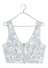 Madewell Gwen Abstract Floral Linen Blend Supercrop Vest Top