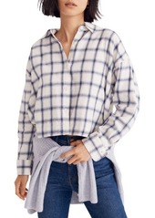 Madewell Hartfield Windowpane Flannel Crop Shirt