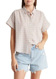 Madewell Hilltop Short Sleeve Button-Up Shirt in Terrace Blue at Nordstrom