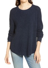 Madewell Jane Waffle Stitch Sweater in Heather Navy at Nordstrom