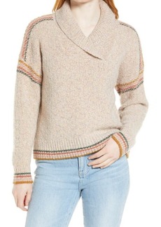 Madewell Kentwood Shawl-Collar Sweater in Light Beige at Nordstrom