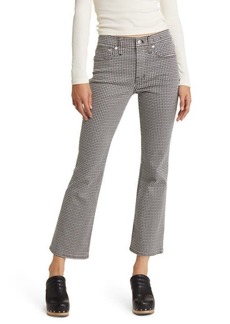 Madewell Kick Out Crop Mid Rise Houndstooth Check Jeans