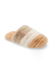Madewell Recycled Faux Fur Quilted Scuff Slippers in Light Sand Multi at Nordstrom