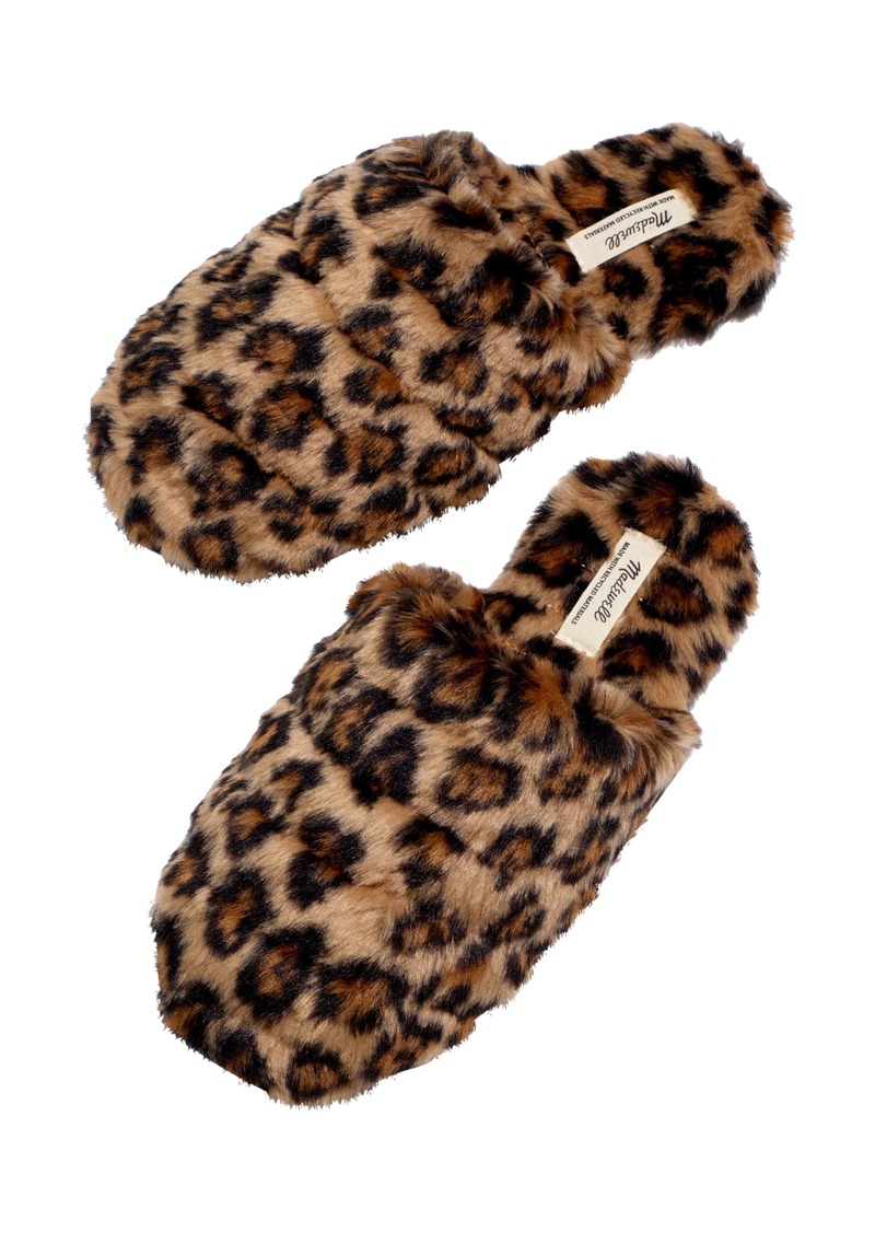 Madewell Leopard Recycled Faux Fur Quilted Scuff Slippers (Women)