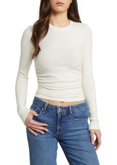 Madewell Long Sleeve Ruched Brushed Jersey Top