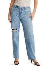 Madewell Low Rise Ripped Baggy Straight Leg Jeans