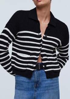 Madewell Melanie Stripe Cotton Crop Cardigan Sweater