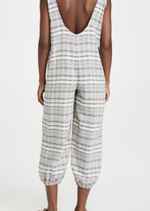 Madewell Tie-Strap Balloon Cover-Up Jumpsuit in Stripe