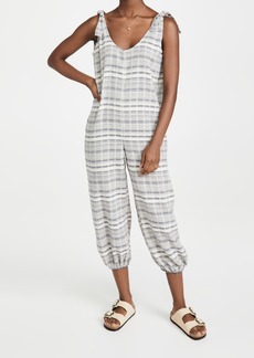 Madewell Tie-Strap Balloon Cover-Up Jumpsuit in Stripe