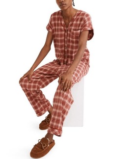 Madewell Nordway Plaid Flannel Bedtime Jumpsuit Pajamas