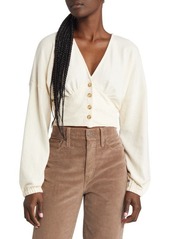 Madewell Deep-V Button Front Crop Top