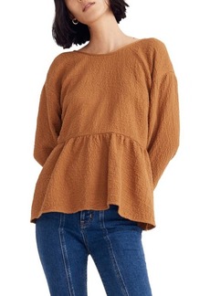 Madewell Open Back Peplum Top in Toffee at Nordstrom