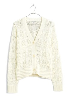 Madewell Open Stitch Cable Cotton Cardigan Sweater