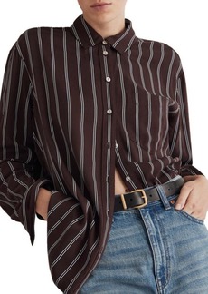 Madewell Oversize Satin Boyfriend Button-Up Shirt