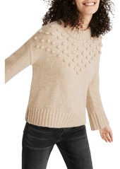 Madewell Placed Bobble Mock Neck Sweater in Heather Powder at Nordstrom