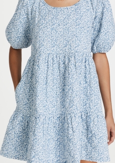 Madewell Puff Sleeve Tiered Mini Dress