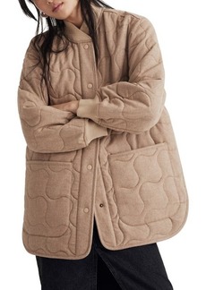 Madewell Quilted Oversize Wool Blend Bomber Jacket