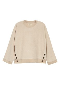 Madewell Resourced Brushed Side Button Relaxed Sweatshirt in Alabaster at Nordstrom