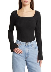 Madewell Rib Square Neck Long Sleeve T-Shirt