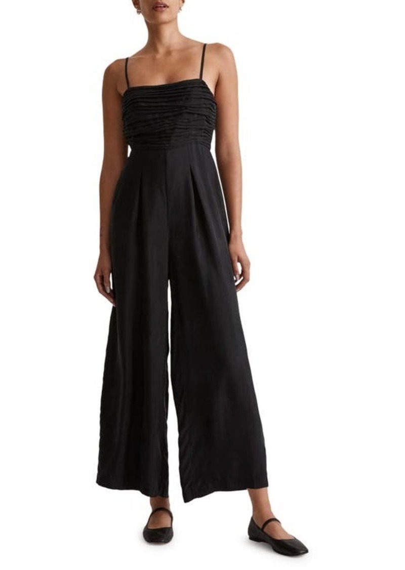 Madewell Ruched Crop Straight Leg Jumpsuit