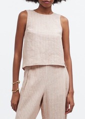 Madewell Scoop Neck Tie Back Linen Tank