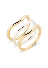 Madewell Set of 3 Wavy Stackable Rings