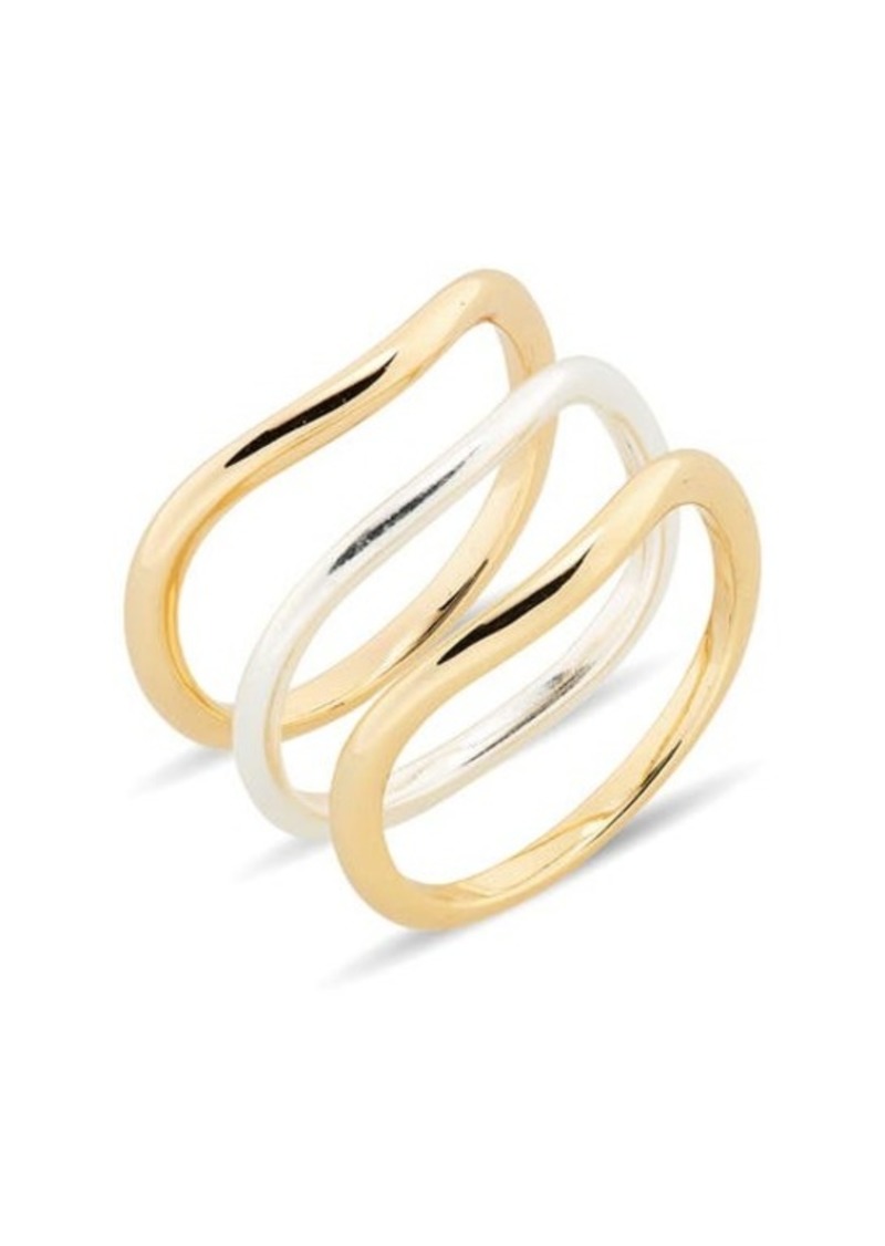 Madewell Set of 3 Wavy Stackable Rings