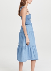 Madewell Denim Lucie Tie-Strap Smocked Midi Dress
