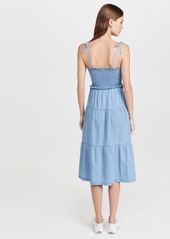 Madewell Denim Lucie Tie-Strap Smocked Midi Dress