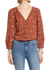 Madewell Spring Prairie Tie Sleeve Button Front Top