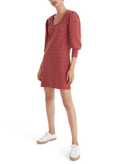 Madewell Square Neck Long Sleeve Minidress in Etruscan Clay Lemongrass Bow at Nordstrom