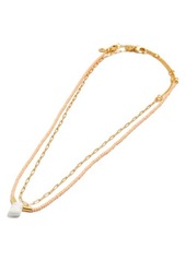 Madewell Stone Collection Two-Piece Beaded Howlite Necklace Set at Nordstrom