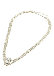 Madewell Stone Collection White Opal Double Chain Necklace