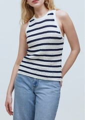 Madewell Stripe Crochet Crewneck Sweater Tank