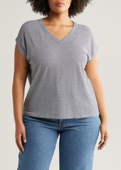 Madewell Stripe Relaxed V-Neck Linen Blend Top