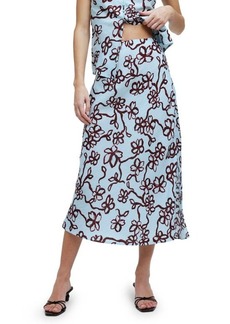 Madewell The Layton Floral Midi Slip Skirt