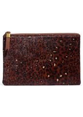 Madewell The Leather Pouch Clutch: Painted Leopard Genuine Calf Hair Edition