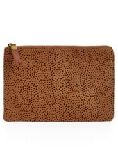 Madewell The Leather Pouch Clutch: Painted Leopard Genuine Calf Hair Edition in Warm Hickory Dot Multi at Nordstrom
