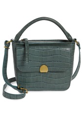 Madewell The Mini Abroad Crossbody Bag: Croc Embossed Leather Edition in Smoky Spruce at Nordstrom