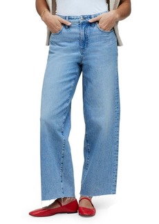 Madewell The Perfect Raw Hem Wide Leg Crop Jeans